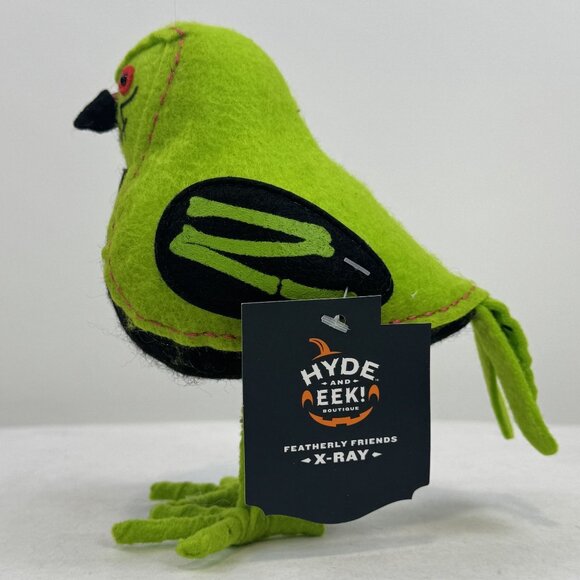 Hyde & EEK! X-Ray Featherly Friends Halloween Bird Decor Green Black 2024 NEW - Picture 2 of 12